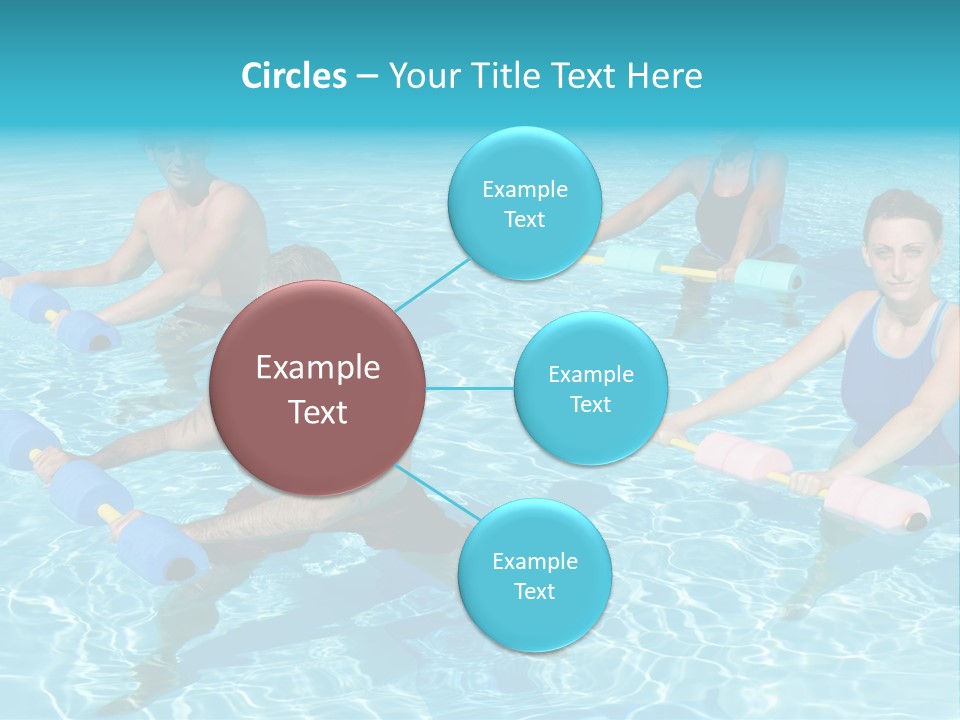 A Group Of People Doing Exercises In A Swimming Pool PowerPoint Template