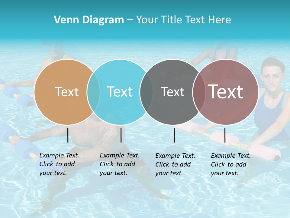 A Group Of People Doing Exercises In A Swimming Pool PowerPoint Template