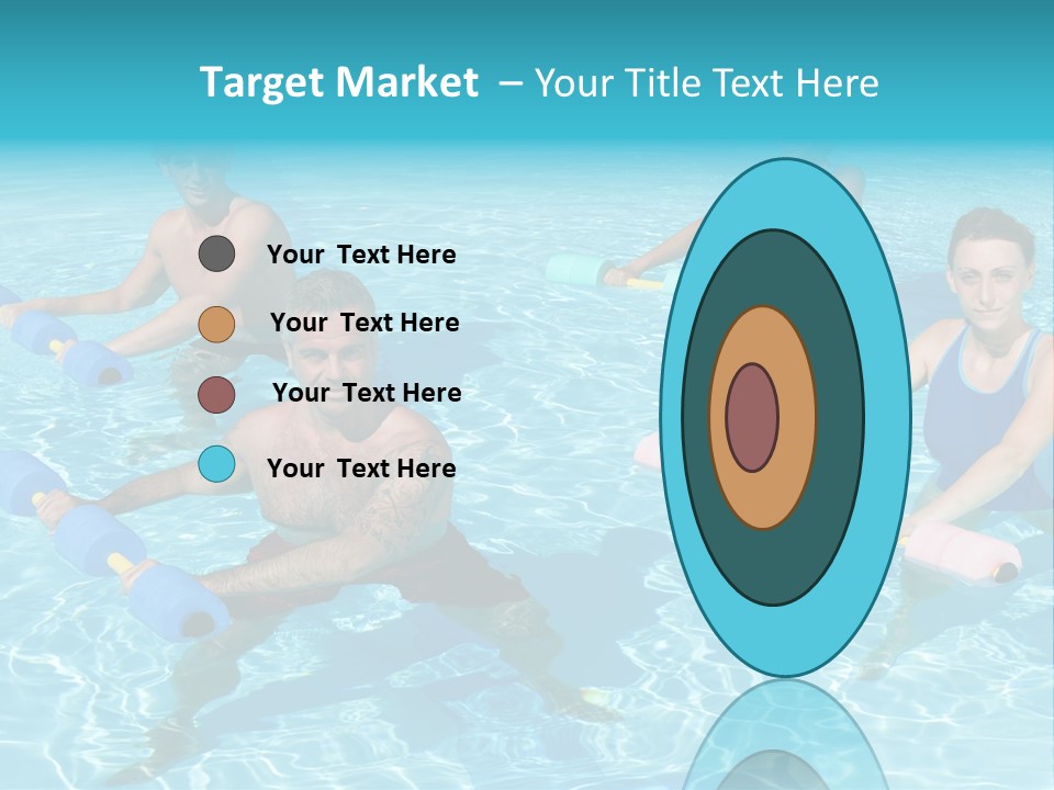 A Group Of People Doing Exercises In A Swimming Pool PowerPoint Template