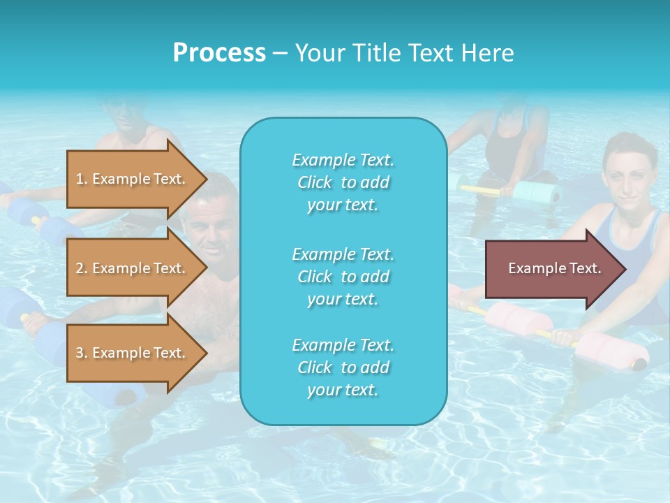 A Group Of People Doing Exercises In A Swimming Pool PowerPoint Template