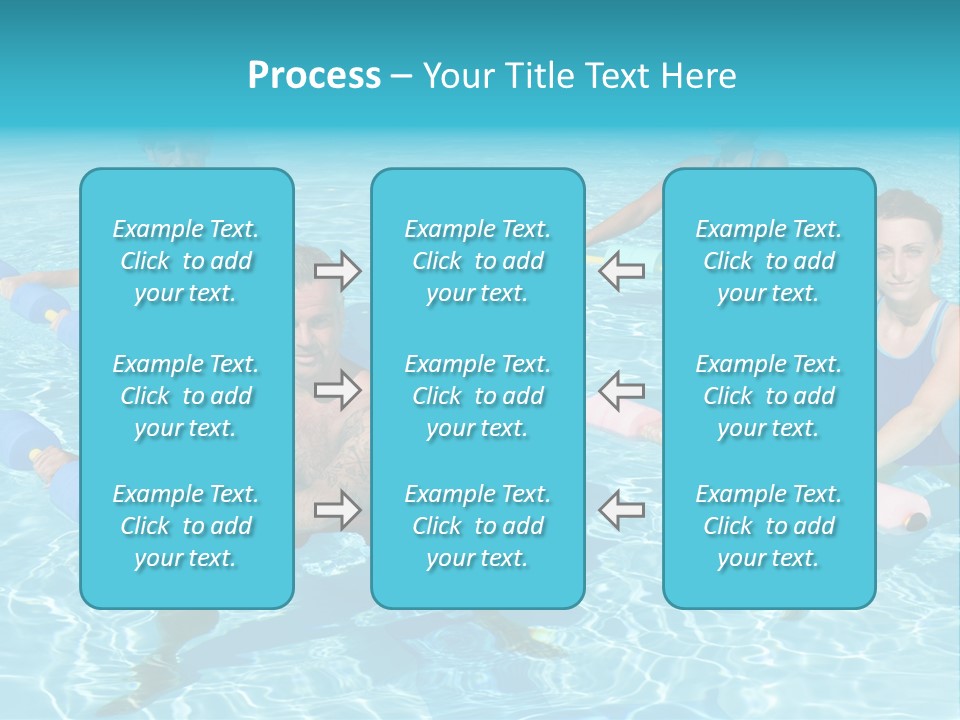 A Group Of People Doing Exercises In A Swimming Pool PowerPoint Template