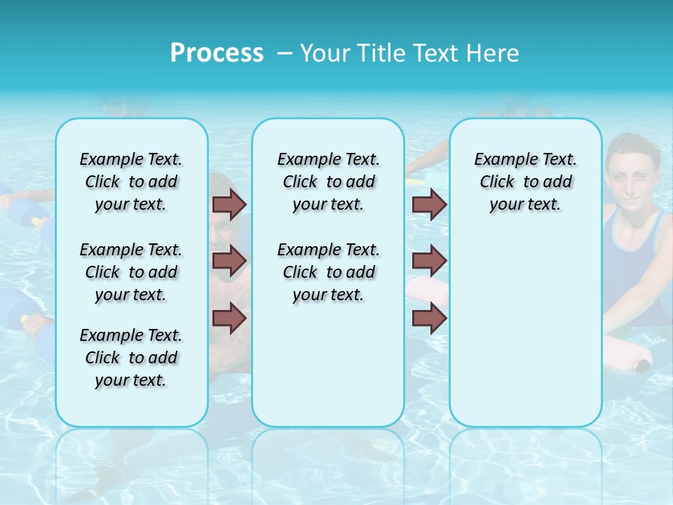 A Group Of People Doing Exercises In A Swimming Pool PowerPoint Template
