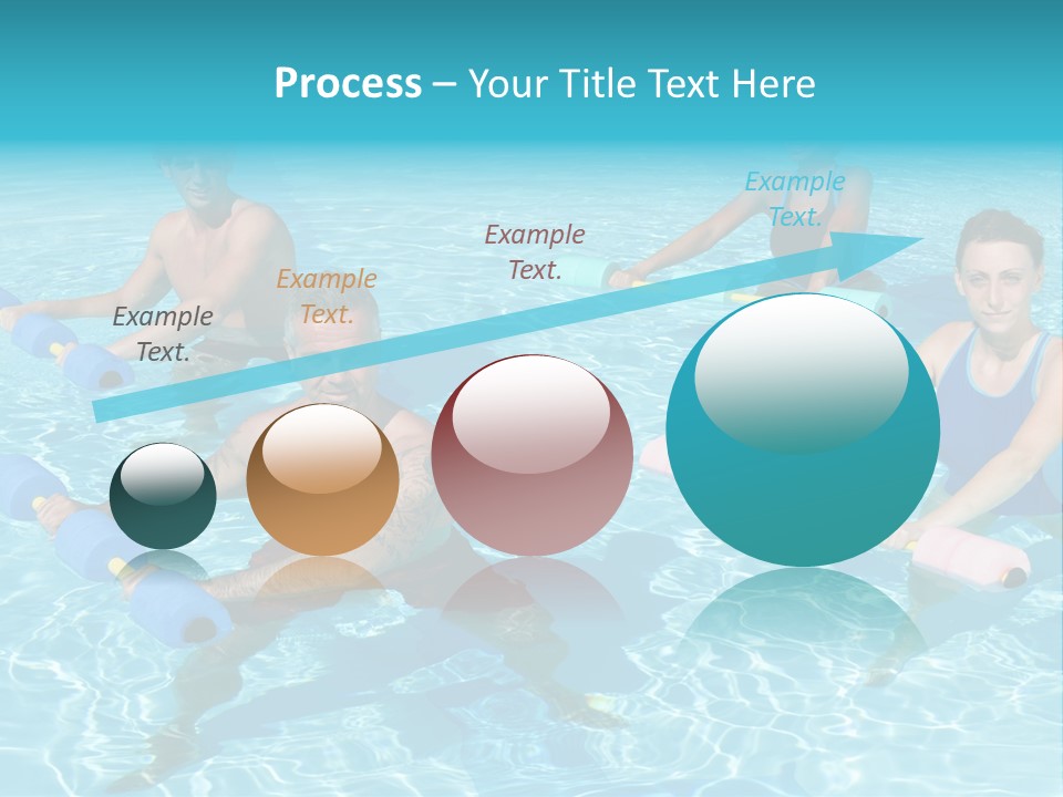 A Group Of People Doing Exercises In A Swimming Pool PowerPoint Template