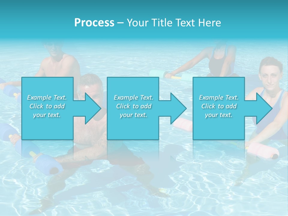 A Group Of People Doing Exercises In A Swimming Pool PowerPoint Template
