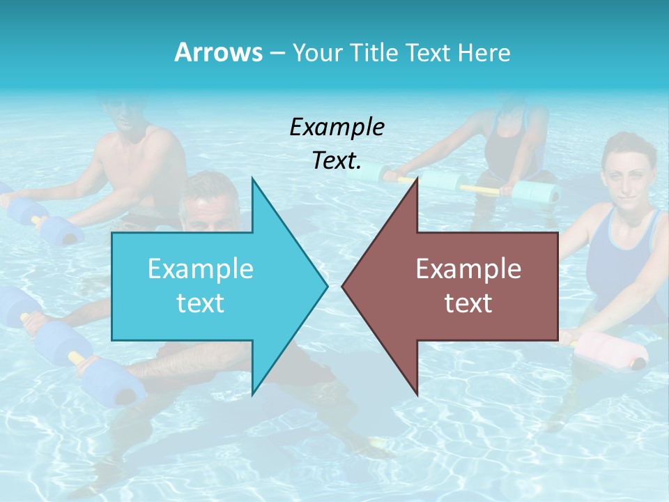 A Group Of People Doing Exercises In A Swimming Pool PowerPoint Template
