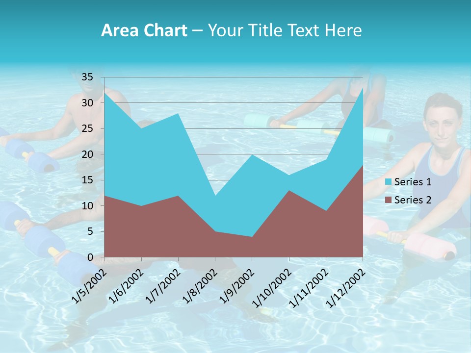 A Group Of People Doing Exercises In A Swimming Pool PowerPoint Template