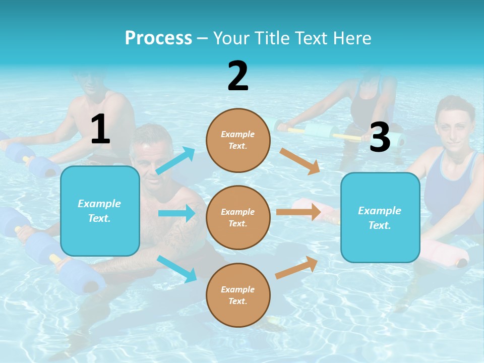 A Group Of People Doing Exercises In A Swimming Pool PowerPoint Template