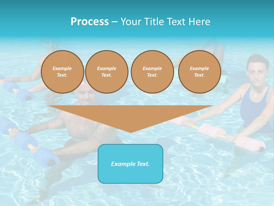 A Group Of People Doing Exercises In A Swimming Pool PowerPoint Template
