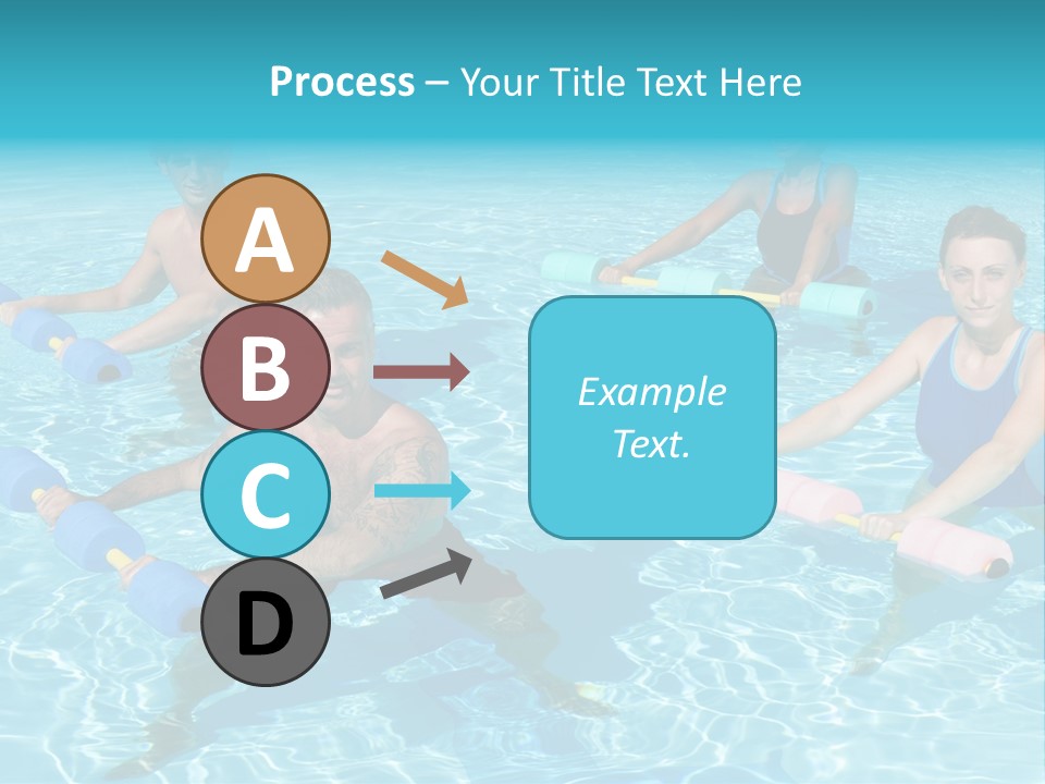 A Group Of People Doing Exercises In A Swimming Pool PowerPoint Template