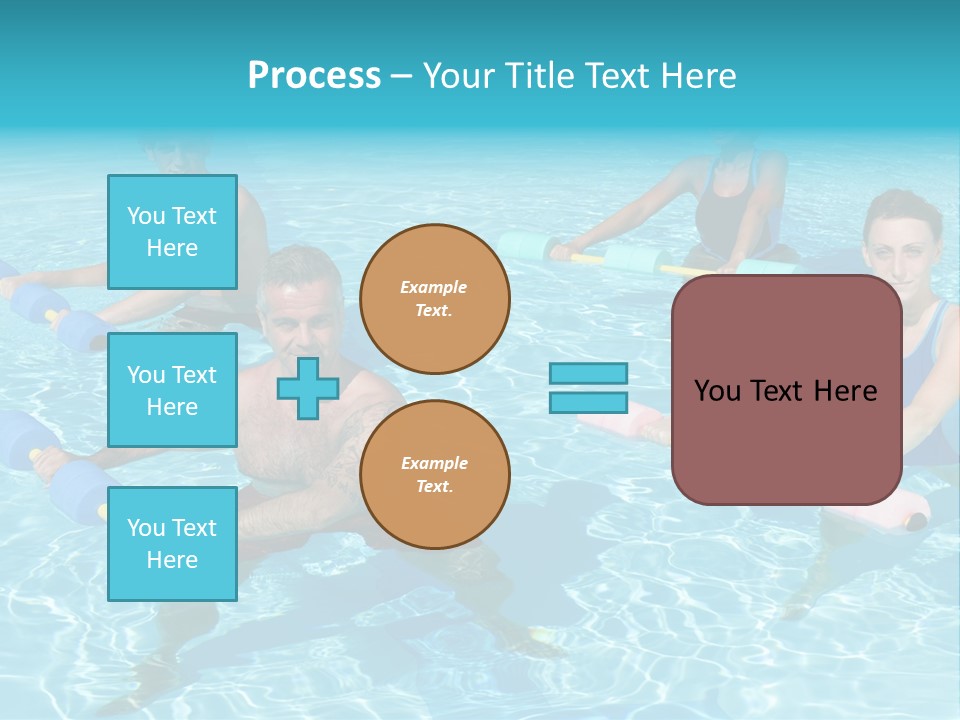 A Group Of People Doing Exercises In A Swimming Pool PowerPoint Template