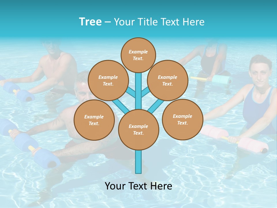 A Group Of People Doing Exercises In A Swimming Pool PowerPoint Template