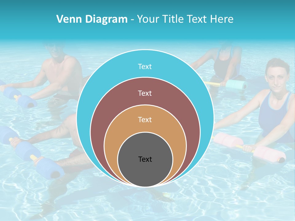A Group Of People Doing Exercises In A Swimming Pool PowerPoint Template