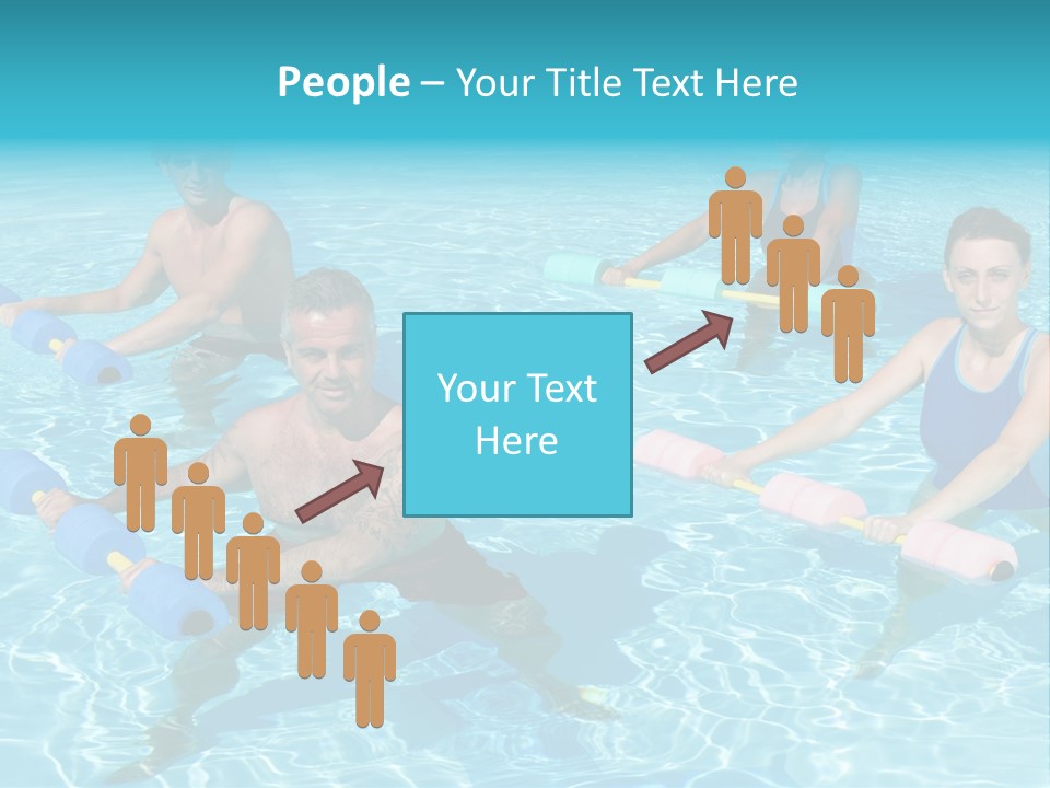 A Group Of People Doing Exercises In A Swimming Pool PowerPoint Template