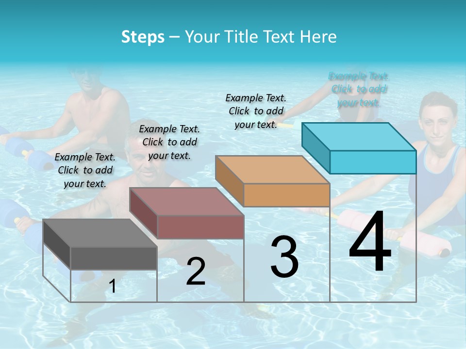 A Group Of People Doing Exercises In A Swimming Pool PowerPoint Template