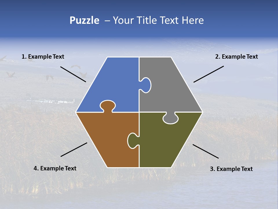 A Flock Of Birds Flying Over A Body Of Water PowerPoint Template