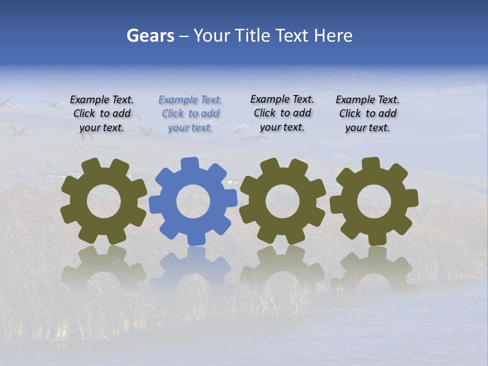 A Flock Of Birds Flying Over A Body Of Water PowerPoint Template