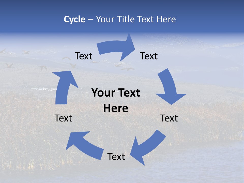 A Flock Of Birds Flying Over A Body Of Water PowerPoint Template