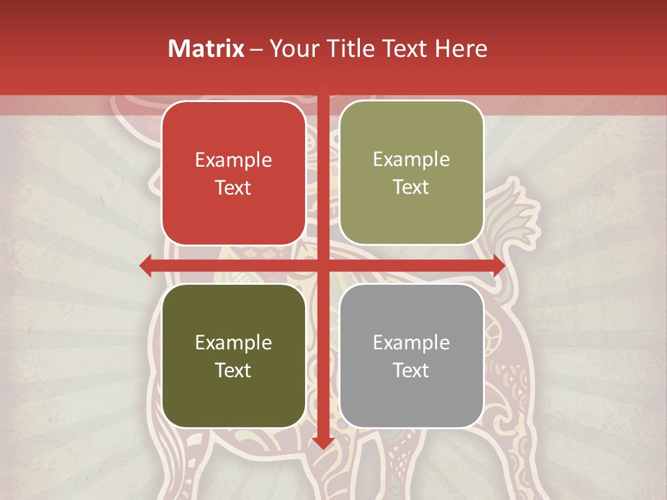 A Red Cow With A Pattern On It's Body PowerPoint Template