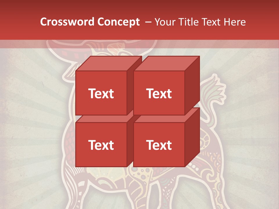 A Red Cow With A Pattern On It's Body PowerPoint Template