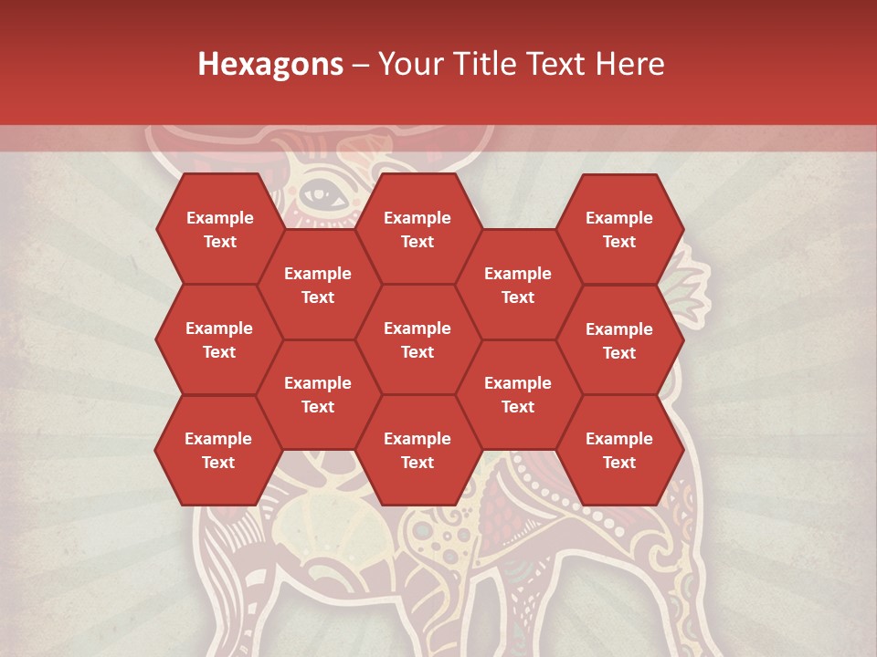 A Red Cow With A Pattern On It's Body PowerPoint Template