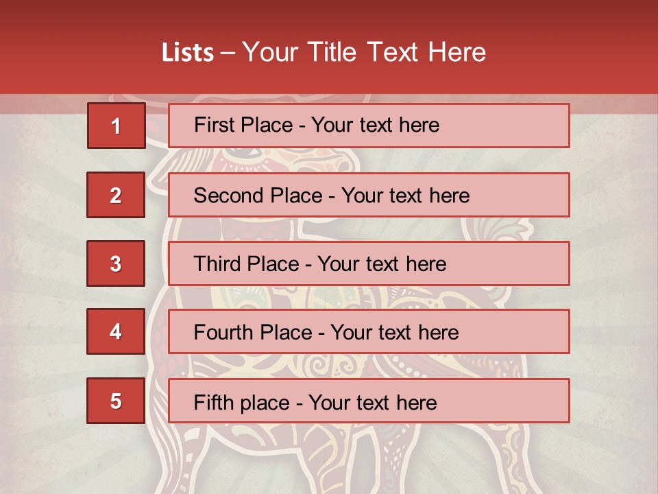 A Red Cow With A Pattern On It's Body PowerPoint Template