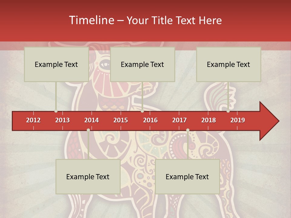 A Red Cow With A Pattern On It's Body PowerPoint Template