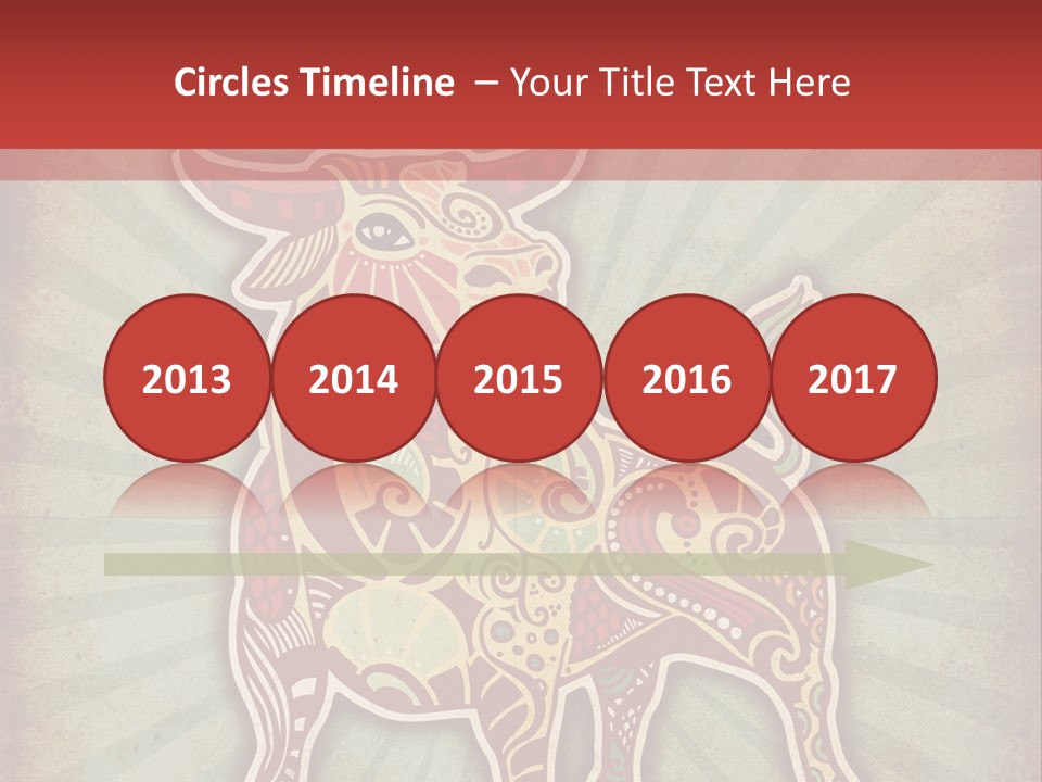 A Red Cow With A Pattern On It's Body PowerPoint Template