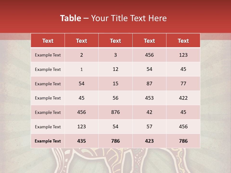 A Red Cow With A Pattern On It's Body PowerPoint Template