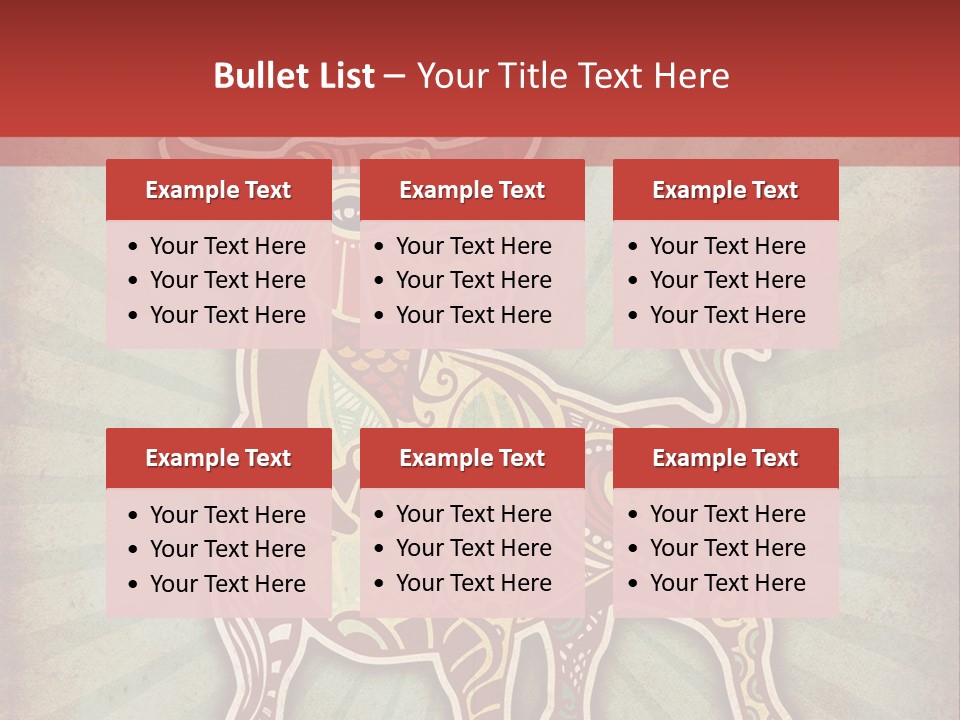 A Red Cow With A Pattern On It's Body PowerPoint Template