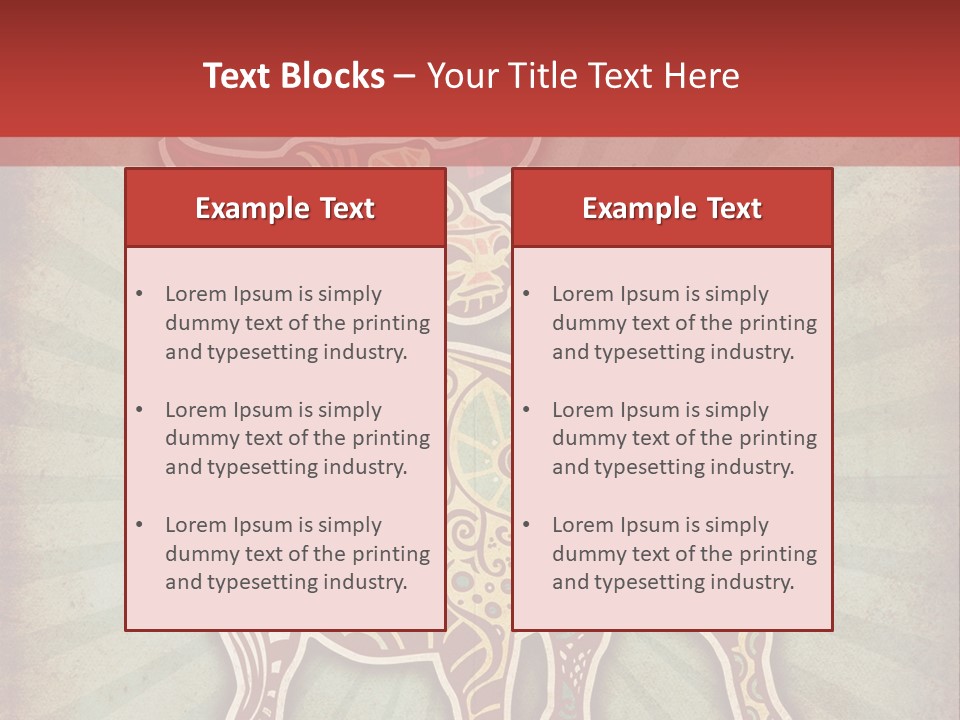 A Red Cow With A Pattern On It's Body PowerPoint Template