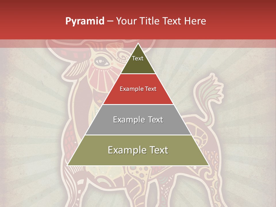 A Red Cow With A Pattern On It's Body PowerPoint Template