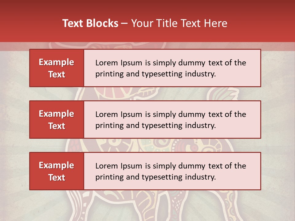 A Red Cow With A Pattern On It's Body PowerPoint Template