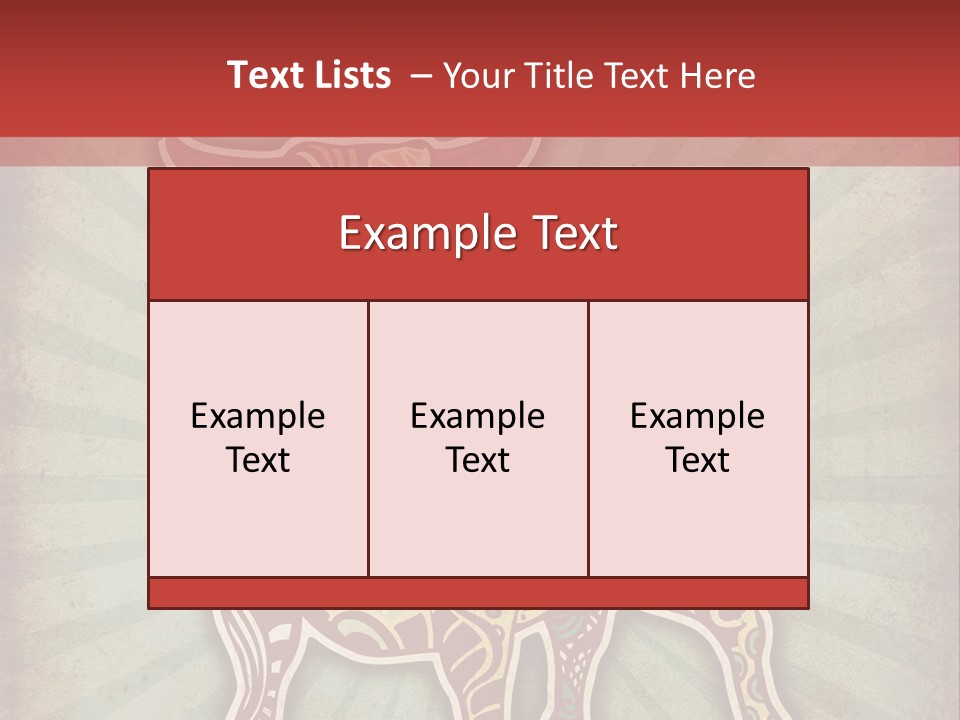 A Red Cow With A Pattern On It's Body PowerPoint Template