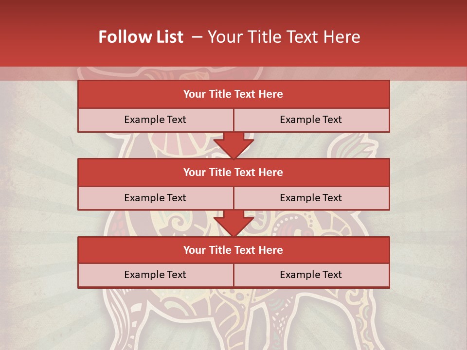 A Red Cow With A Pattern On It's Body PowerPoint Template