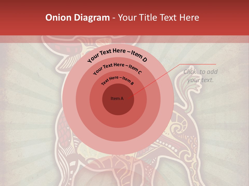 A Red Cow With A Pattern On It's Body PowerPoint Template