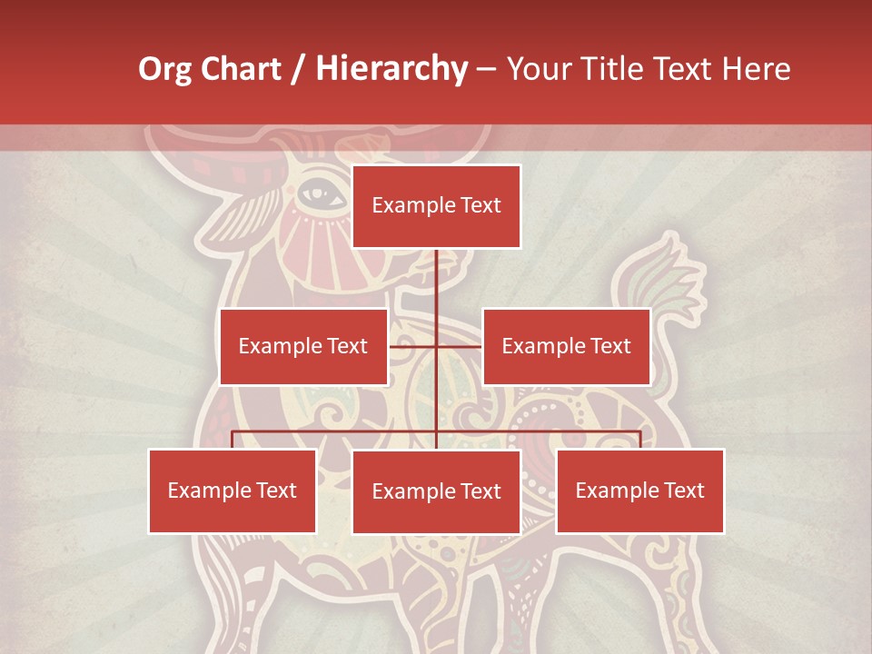 A Red Cow With A Pattern On It's Body PowerPoint Template