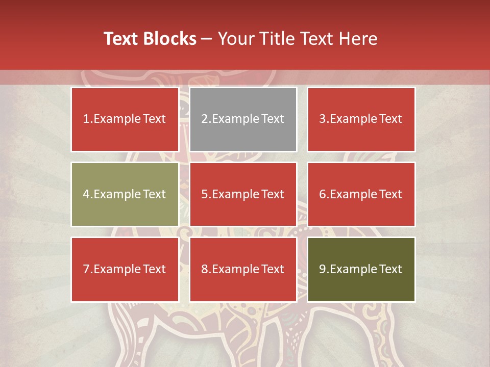 A Red Cow With A Pattern On It's Body PowerPoint Template