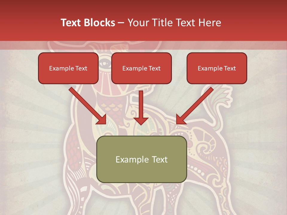A Red Cow With A Pattern On It's Body PowerPoint Template