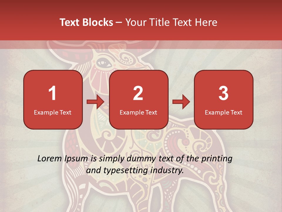 A Red Cow With A Pattern On It's Body PowerPoint Template