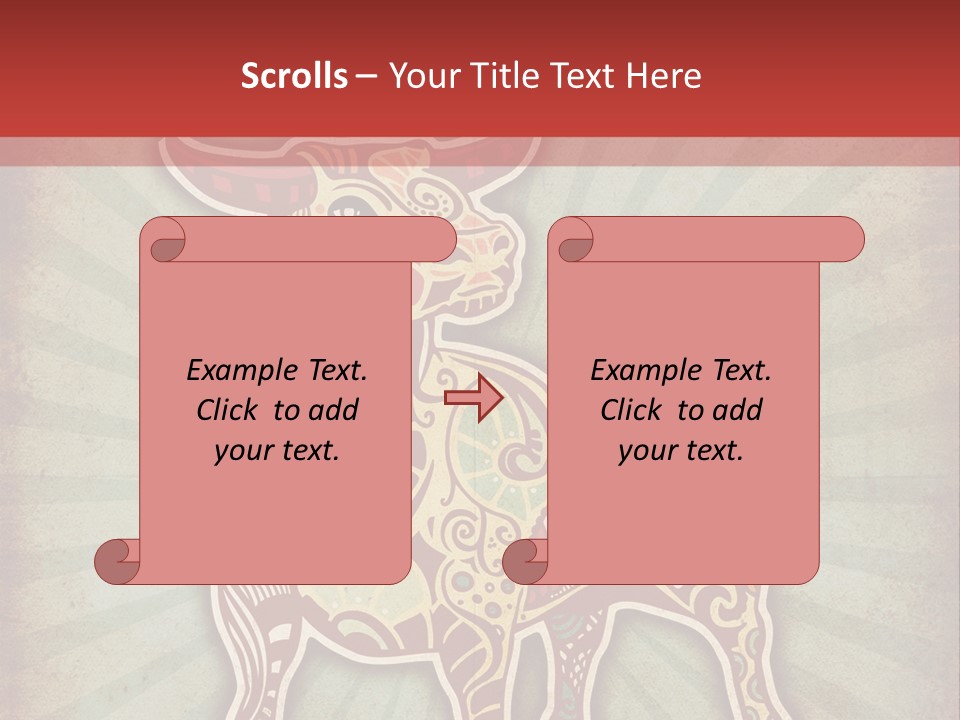 A Red Cow With A Pattern On It's Body PowerPoint Template