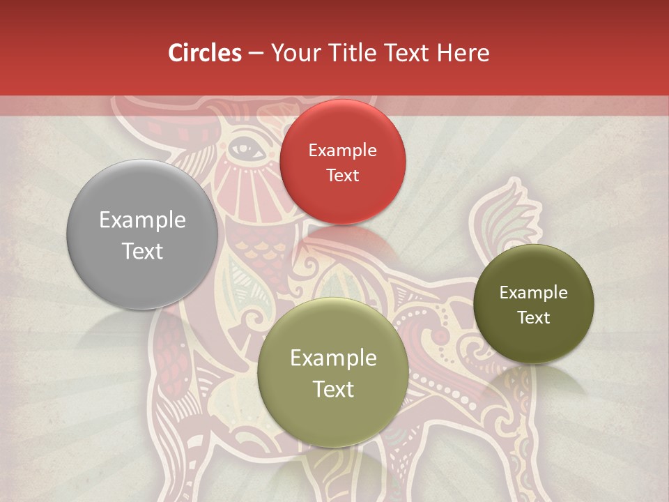 A Red Cow With A Pattern On It's Body PowerPoint Template