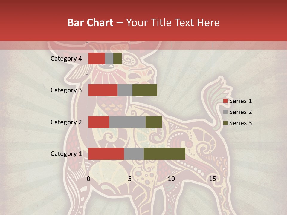 A Red Cow With A Pattern On It's Body PowerPoint Template