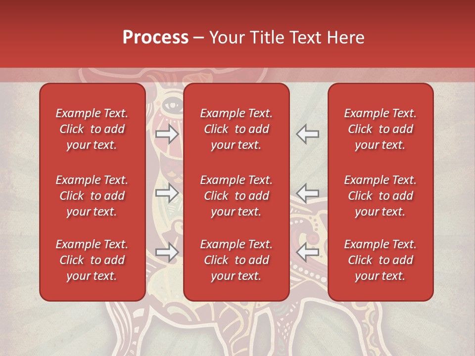 A Red Cow With A Pattern On It's Body PowerPoint Template