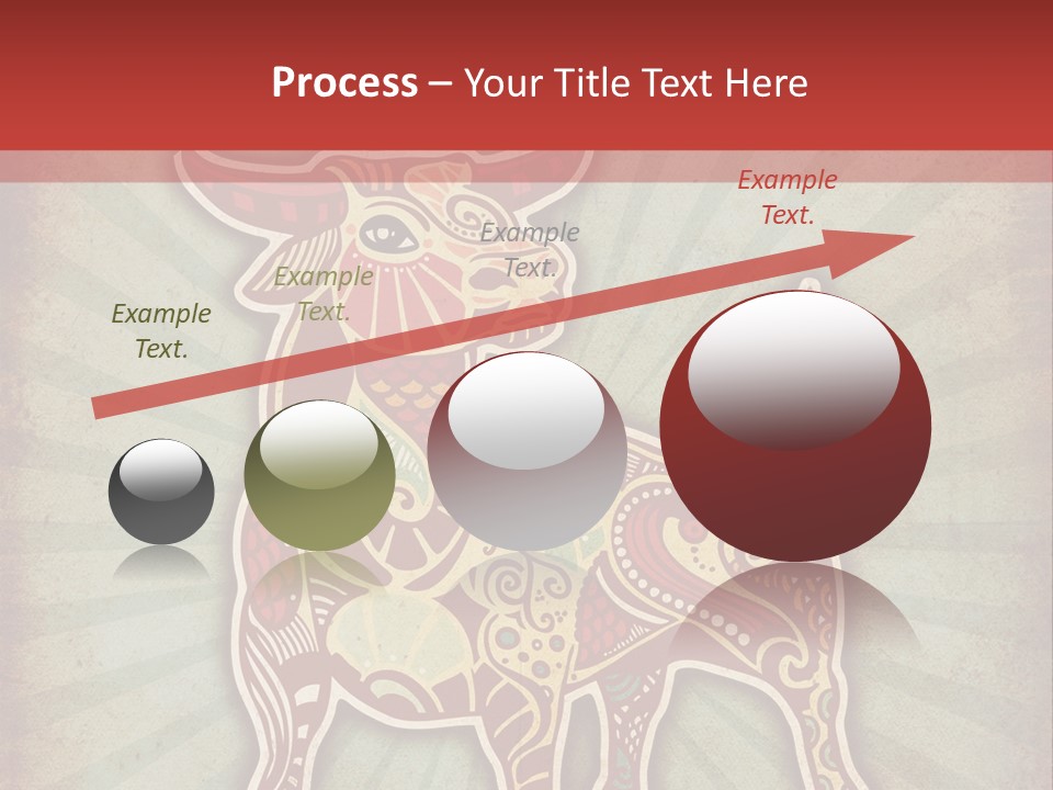 A Red Cow With A Pattern On It's Body PowerPoint Template