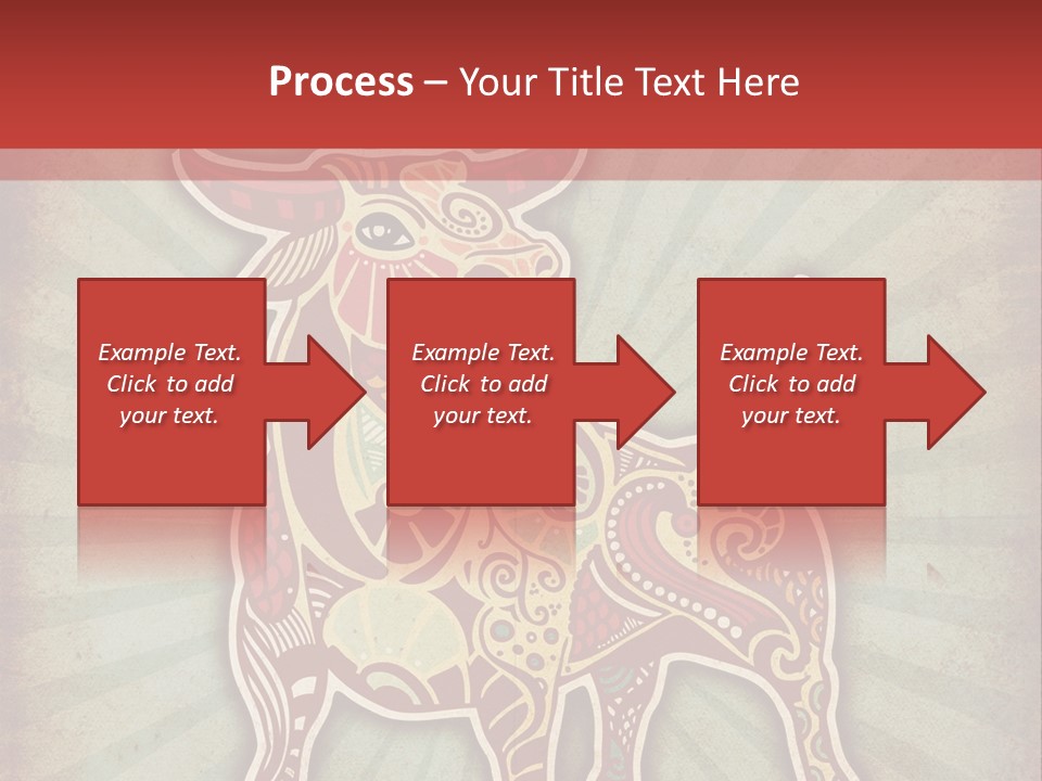 A Red Cow With A Pattern On It's Body PowerPoint Template