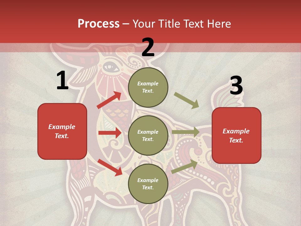A Red Cow With A Pattern On It's Body PowerPoint Template
