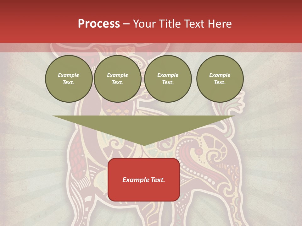A Red Cow With A Pattern On It's Body PowerPoint Template