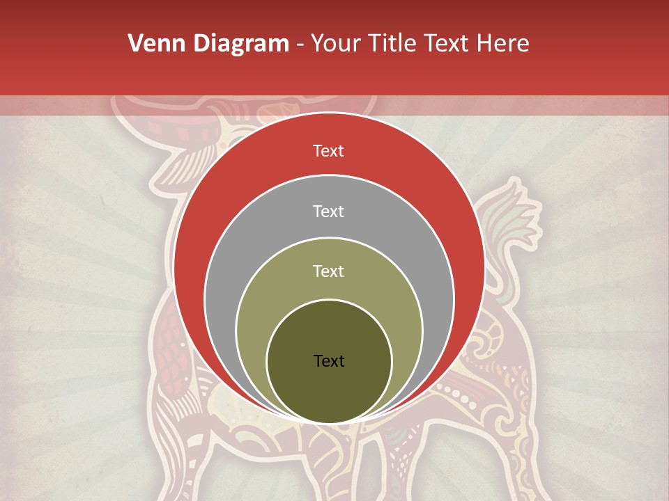 A Red Cow With A Pattern On It's Body PowerPoint Template