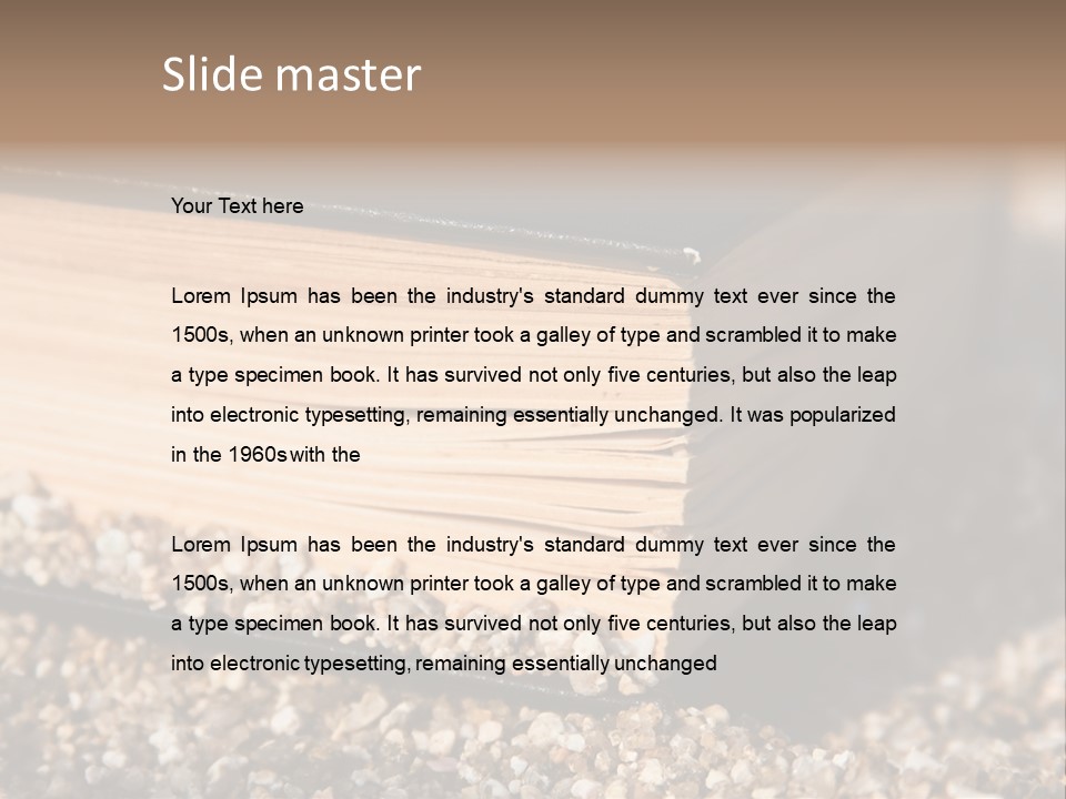 An Open Book On A Pile Of Gravel PowerPoint Template