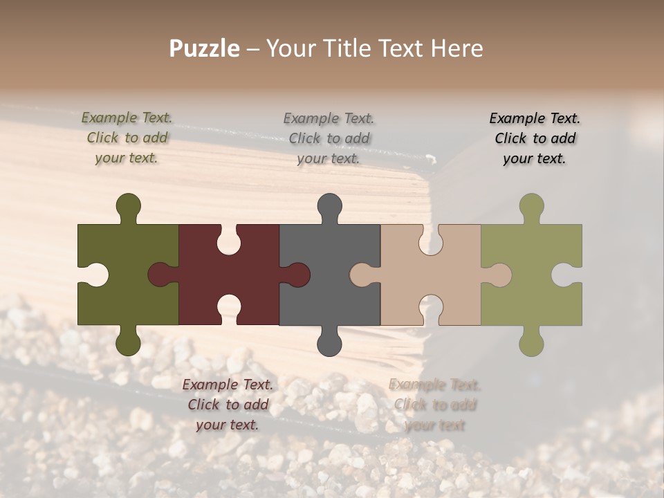 An Open Book On A Pile Of Gravel PowerPoint Template